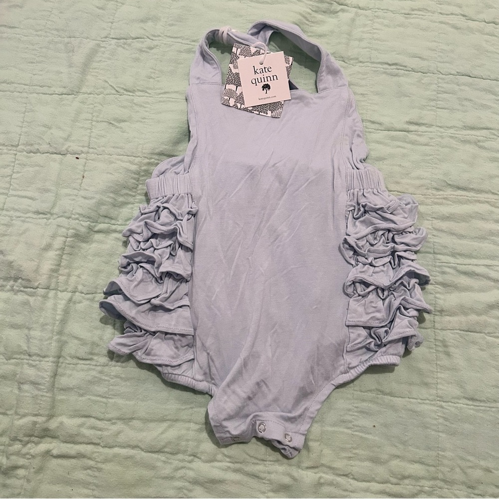 Kate Quinn Soft Blue Bubble Ruffle Romper 18-24 months